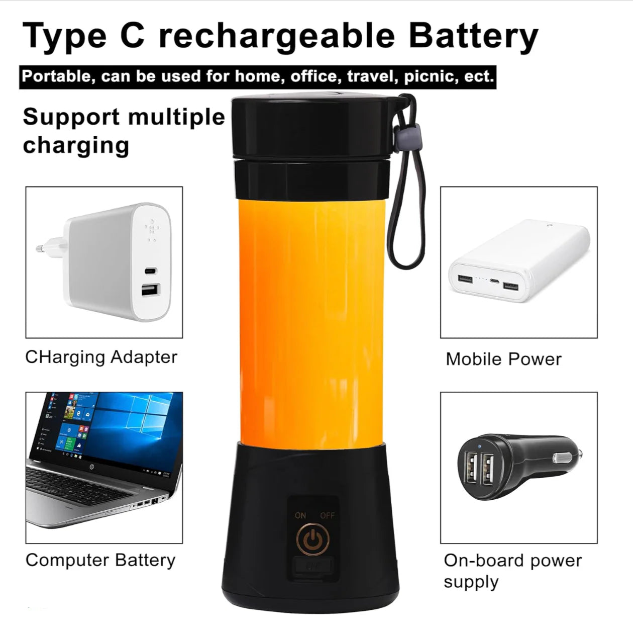 USB rechargeable mini juicer blender
