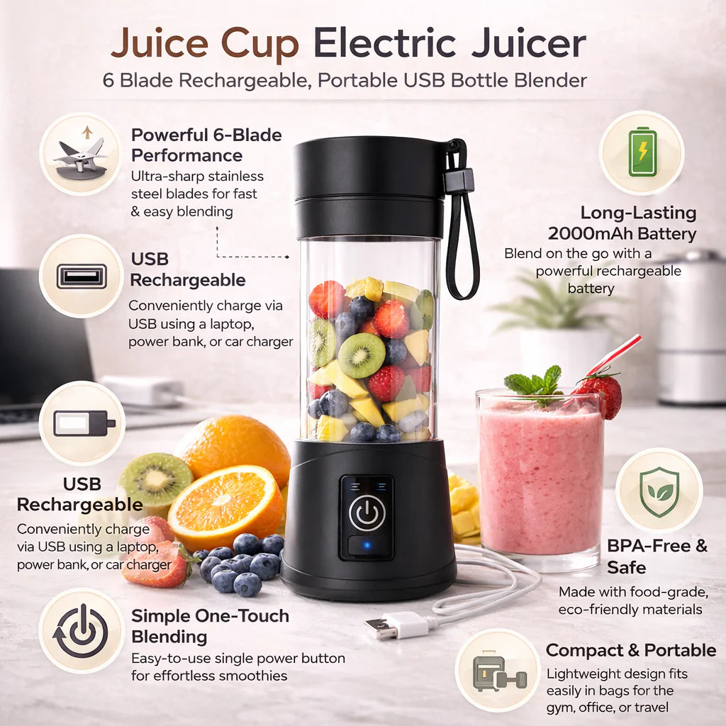 USB rechargeable mini juicer blender